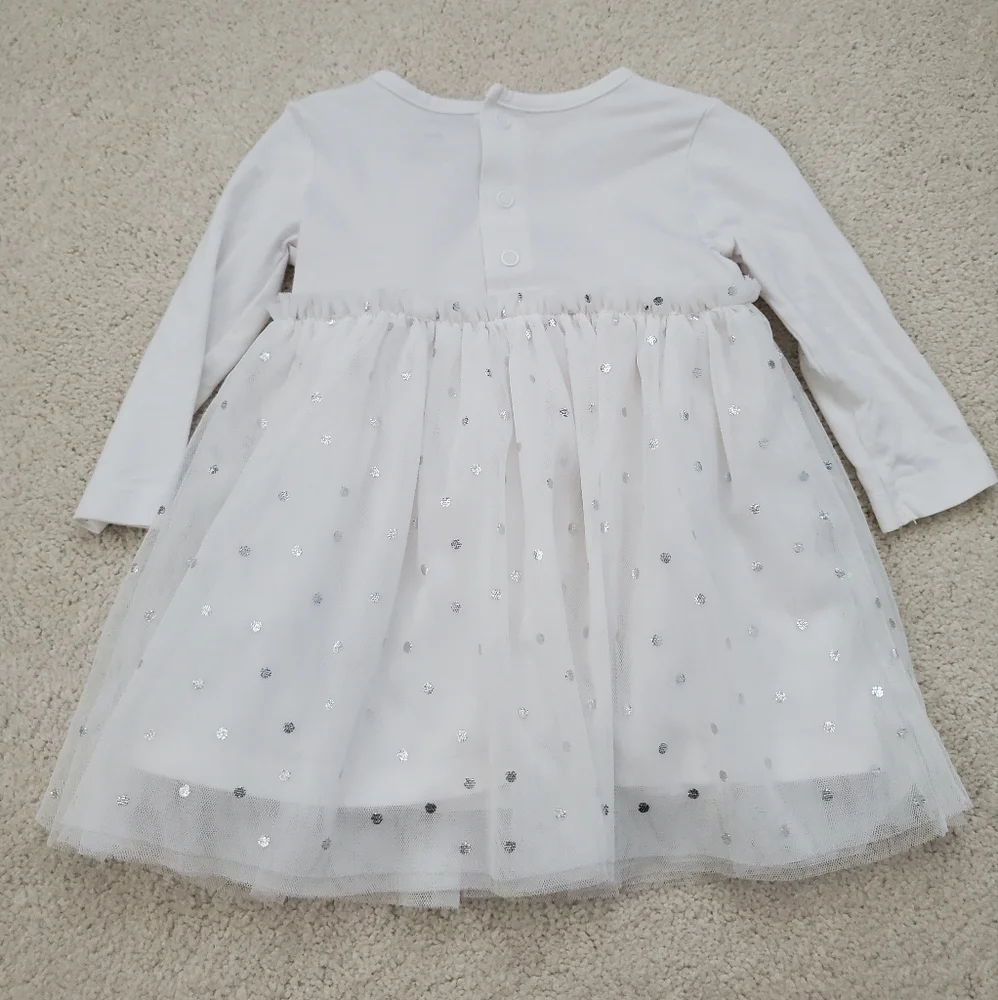 Carter's Baby Girl Long Sleeve Tulle Polka Dot Dress sz6m